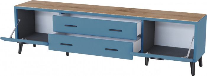 Тумба ТВ интерьерная 2,0 Пай светло-голубой/мдф дуб канадский