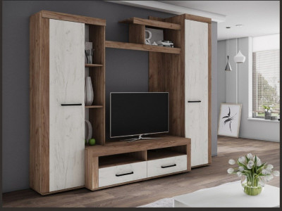 Гостиная Марсель-4, Крафт табачный/Крафт белый