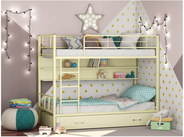 Двухъярусная кровать Севилья 2ПЯ (Коричневый, Дуб молочный)