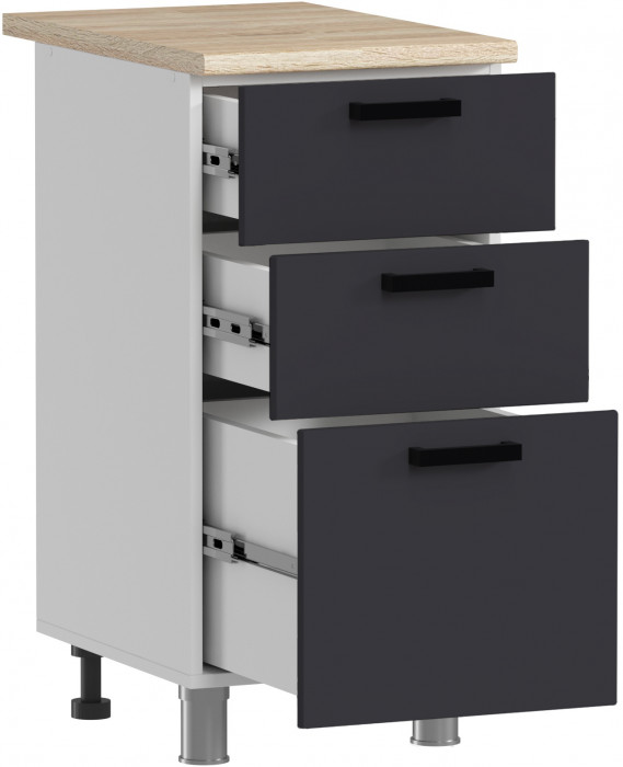 МК Аленушка Н3Я 400 Лаванда Сталь, скоба черный (без столешницы)