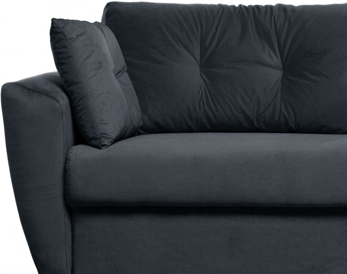 Диван-кровать Амстердам Люкс, 160х195, еврокнижка, пружинный блок, велюр, черный