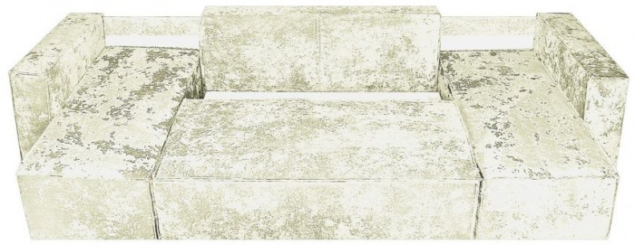 Диван-кровать Лофт Люкс Плюш П-образный с 2 отоманками, еврокнижка, 145х270, бежевый