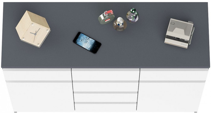 Мори Комод МК1200.4, графит/белый