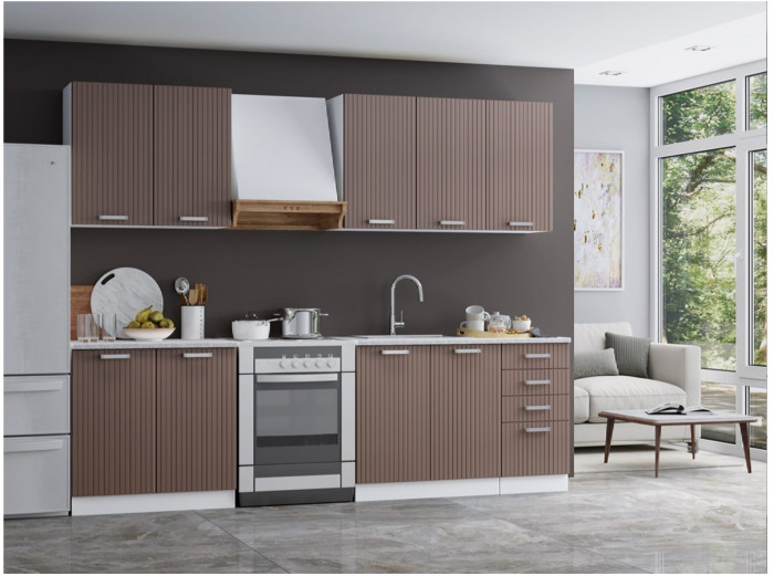 Кухня Вельвет 2000 (Белый софтач / Графит, Белый)