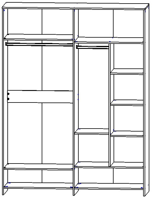 Шкаф для одежды 4-х дверный "Ривьера" - Дуб кентербери/Капучино