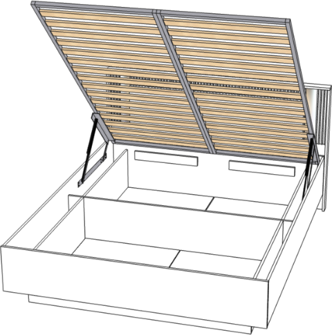 Кровать 140х200 "Харди" с подъемным механизмом - Латте/Ирландский ликер