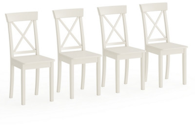 Четыре стула Мебель--24 Гольф-14 разборных, цвет слоновая кость, деревянное сиденье цвет слоновая кость, 41х42х95 см., от пола до верха сиденья 47 см.