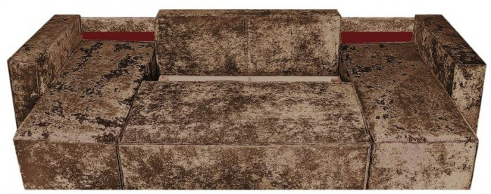 Диван-кровать Лофт Люкс Плюш П-образный с 2 отоманками, еврокнижка, 145х270, коричневый