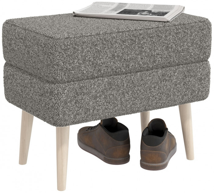 Банкетка 6-5138ТКШтем.серый Тифани, ткань тёмно-серая