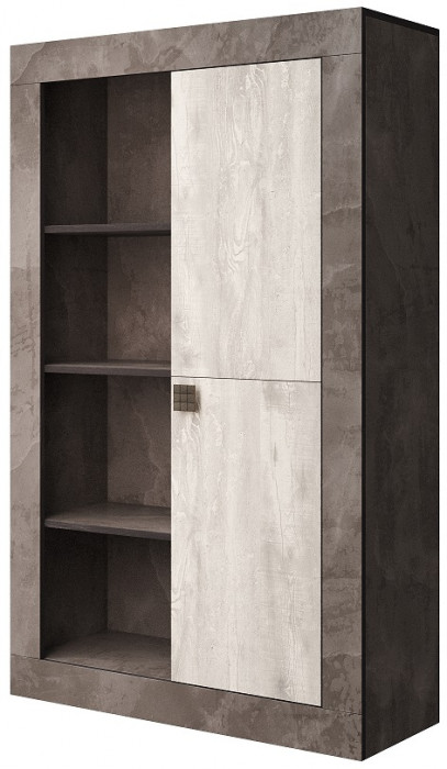 Шкаф низкий для гостиной "Лондон" - Оникс/Бетон пайн светлый