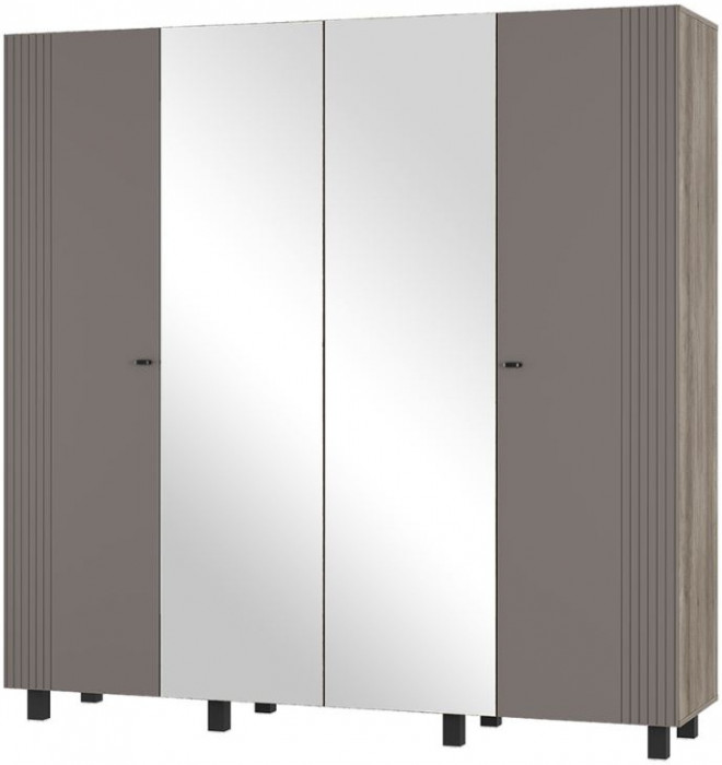 "Олива" ШК-13 Шкаф 4-х створчатый Дуб каньон/MF14 Муссон софт