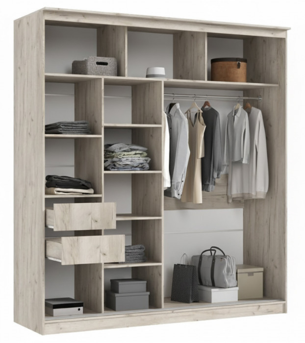 Шкаф-купе Элегант №8 2,0 м, Дуб крафт серый