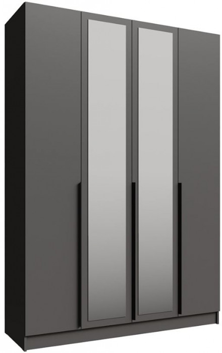 Шкаф Мадрид (1,6) с зеркалом графит серый
