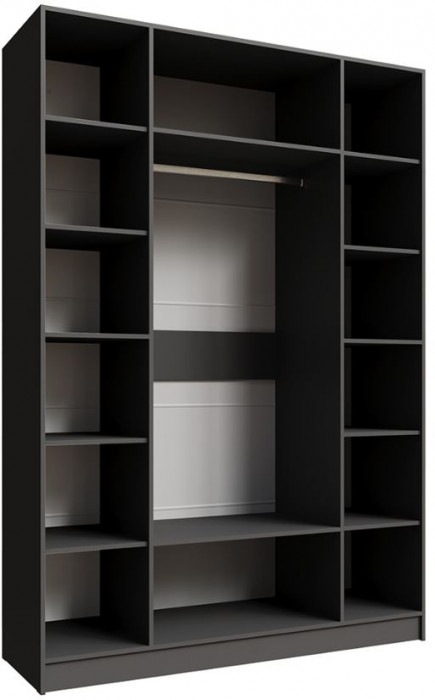 Шкаф Мадрид (1,6) с зеркалом графит серый