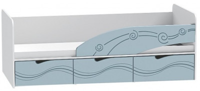 Детская кровать Бриз-3 80х190, волна (Антарктида/Белый/Правый)