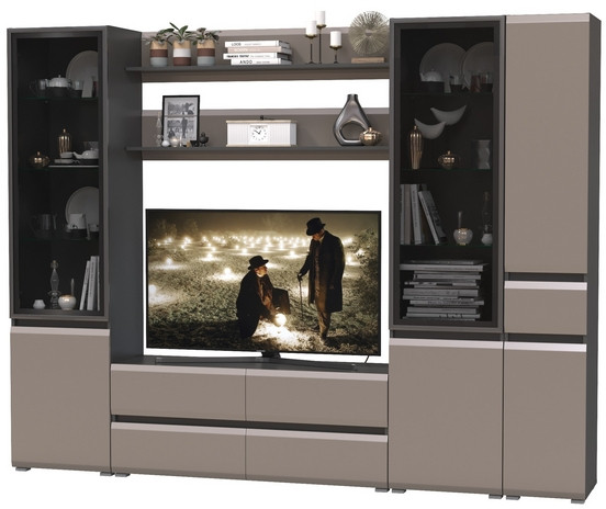 Сидней Комплектация № 062, корпус: антрацит/фасады: МДФ веллюто капучино