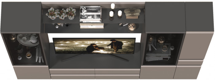 Сидней Комплектация № 062, корпус: антрацит/фасады: МДФ веллюто капучино