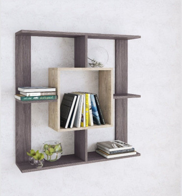 Полка навесная ПН-1 ясень анкор темный/дуб эндгрейн