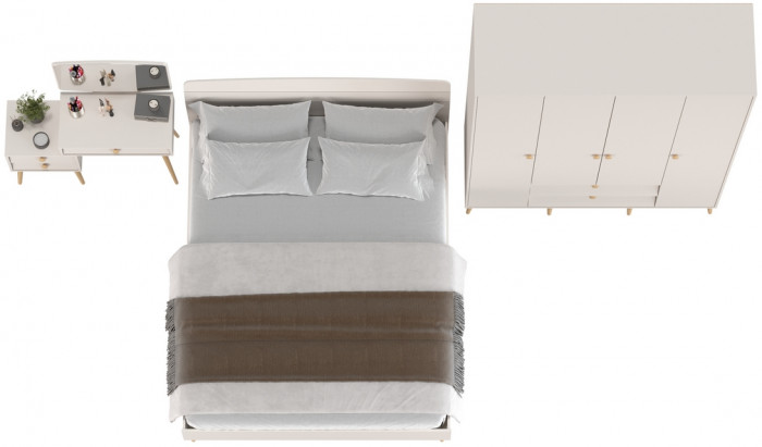 Афина Спальня 10-1600, кашемир серый