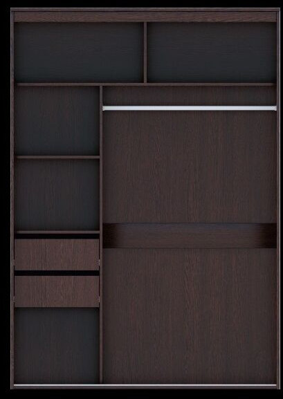 Шкаф-купе Комфорт 12 Прайм с прямыми зеркалами 1500 (Дуб Крафт белый)