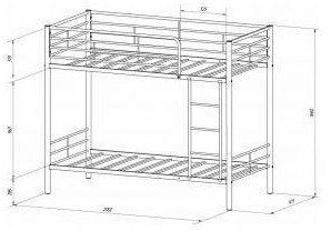 Двухъярусная кровать Севилья-3, коричневая