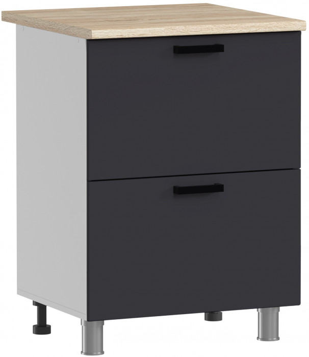 МК Аленушка Н2Я 600 Лаванда Сталь, скоба черный (без столешницы)