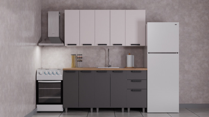 МК Аленушка Н2Я 600 Лаванда Сталь, скоба черный (без столешницы)