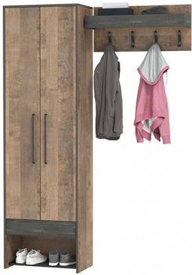Трувор 13.328.02 Шкаф для одежды + 15.04 Вешалка, дуб гранж песочный/интра