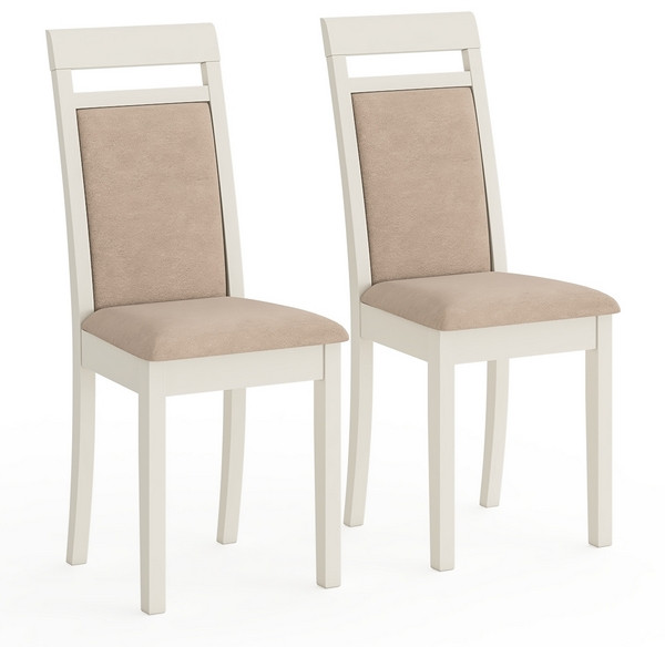 Два стула Мебель--24 Гольф-12 разборных, слоновая кость