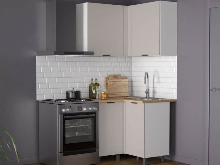 Кухня Венера угловая 1000 х 1000 Белый/Кашемир