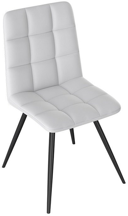 Бруно Стул (конус Т3) (Белый муар/Кожзам Белый)