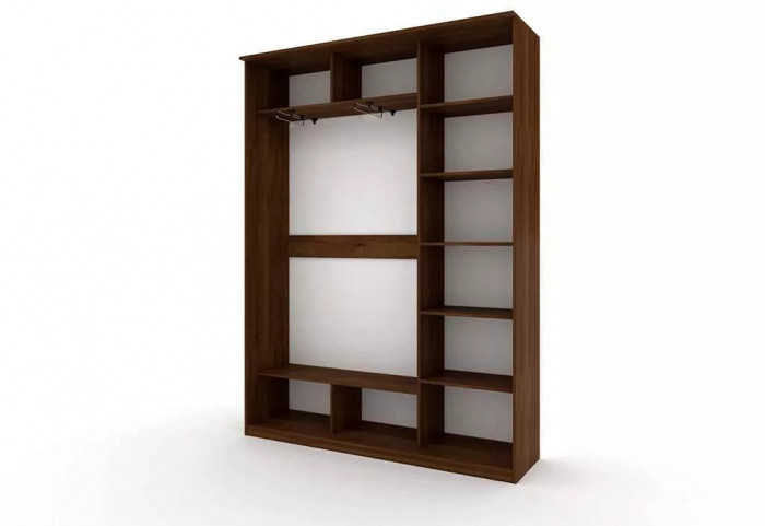 Шкаф купе Модерн 1776х450 3-х дверный 2-х секционный фотопечать №3 венге