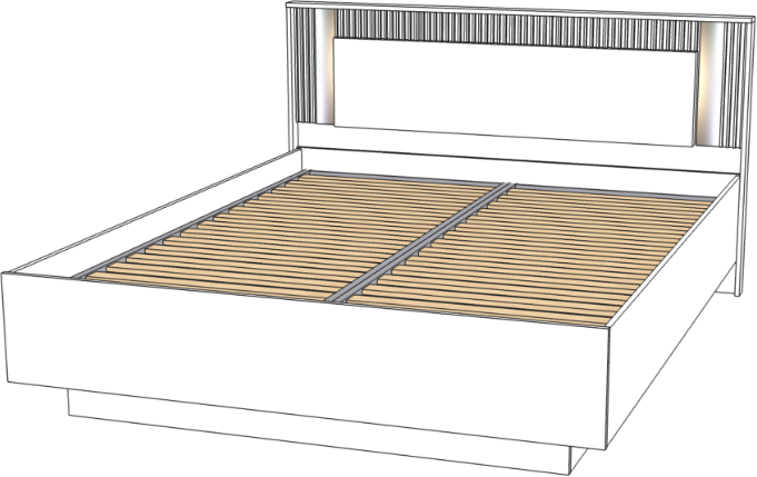 Кровать KING-SIZE 180х200 "Харди" с ПМ - Латте/Ирландский ликер