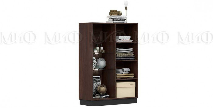 Магнолия Шкаф со стеклом низкий, орех