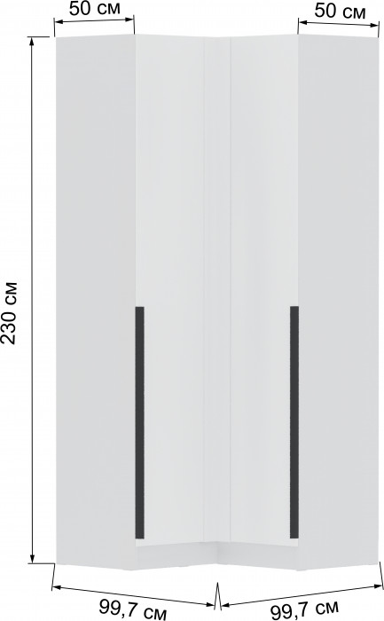 Шкаф угловой Мадрид (угол прямой) белый