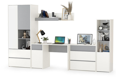 Торонто Компоновка № 01, белый шагрень/стальной серый