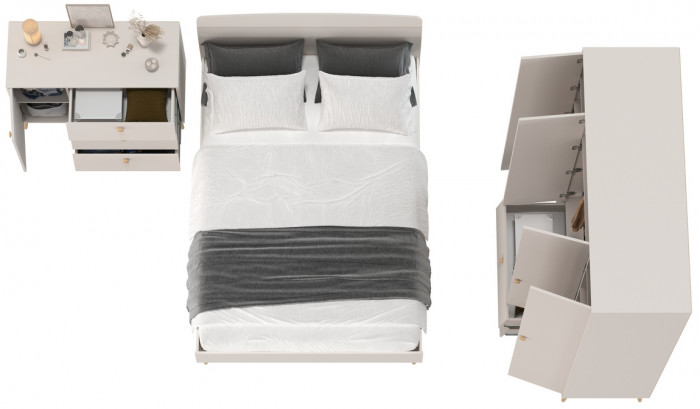 Афина Спальня 11-1400, кашемир серый