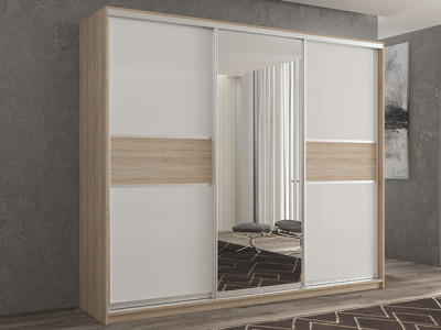 Шкаф-купе Кааппи 10 Сонома Светлый 240х45х230 см