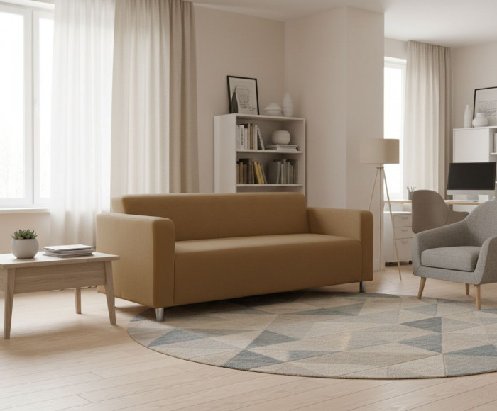 Диван прямой Томи, 200 см, велюр, бежевый