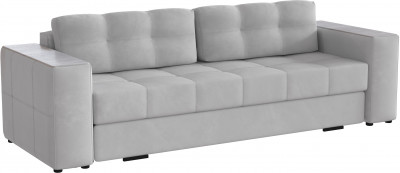 Диван раскладной Виконт, светло-серый/мдф холст белый