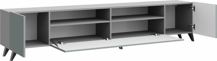 Тумба ТВ Сканди с опорами (Белый / Белый глянец)