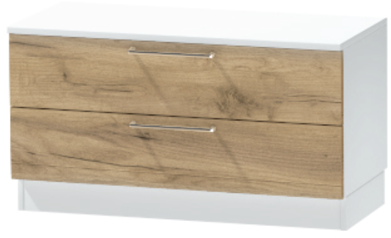 Тумба-5 прикроватная напольная "Иннэс-7", Белый/Крафт золотой