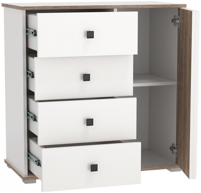 Спальня Либерти опора h=20мм Белый / Дуб Каньон