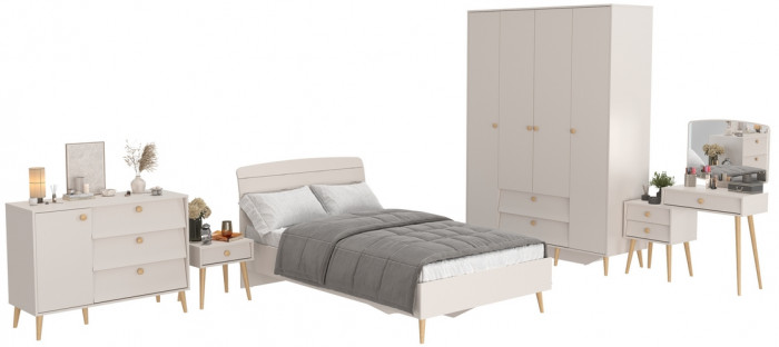 Афина Спальня 31-1200, цвет кашемир серый, сп.м. 1200х2000 мм., б/м, основание есть - фанера