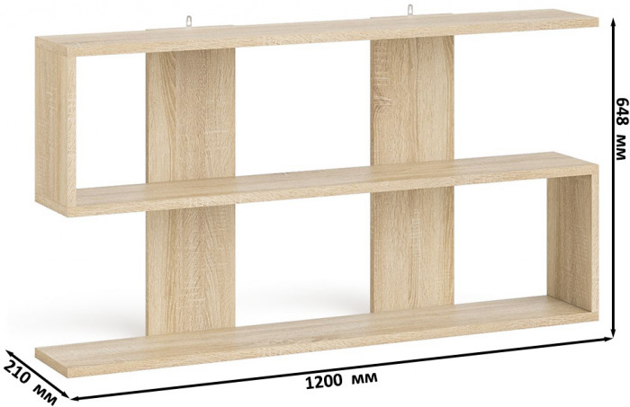 Мори Стол письменный МСП1200.1 + Комод МК1200.3 + Полка 1200, цвет дуб сонома, ШхГхВ 240,8х50х209,6 см., универсальная сборка