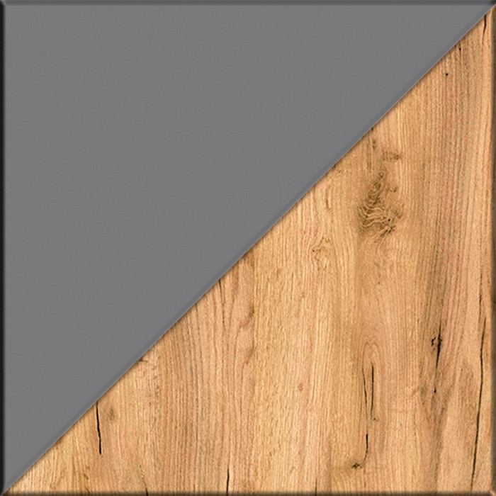 Октава Прихожая 51, белый шагрень/серый графит/дуб крафт золотой/фасады МДФ белый шагрень/серый графит