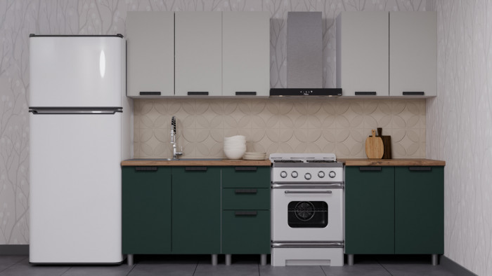 МК Аленушка Н2Я 600 Лаванда Изумруд, скоба черный (без столешницы)