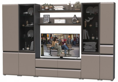 Сидней Комплектация № 064, корпус: антрацит/фасады: МДФ веллюто капучино