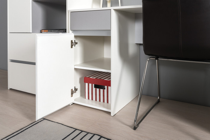 Торонто Компоновка № 02, белый шагрень/стальной серый