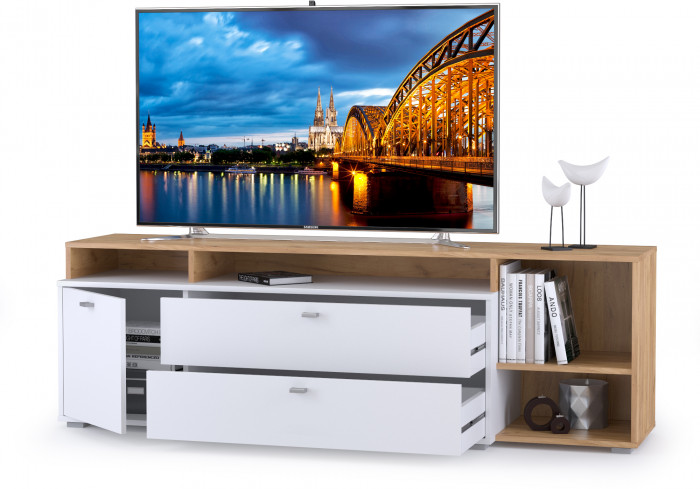 Бэль 10.92 Тумба, дуб крафт золотой/белый премиум